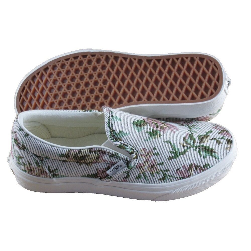 Vans Women's Classic Slip On Tapestry Floral Marshmallow Woven Shoes Sizes NIB - Picture 2 of 8